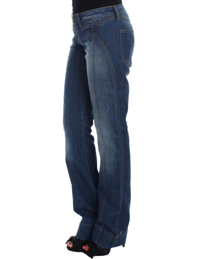 Cavalli Blue Wash Cotton Stretch Boot Cut Jeans - Ellie Belle