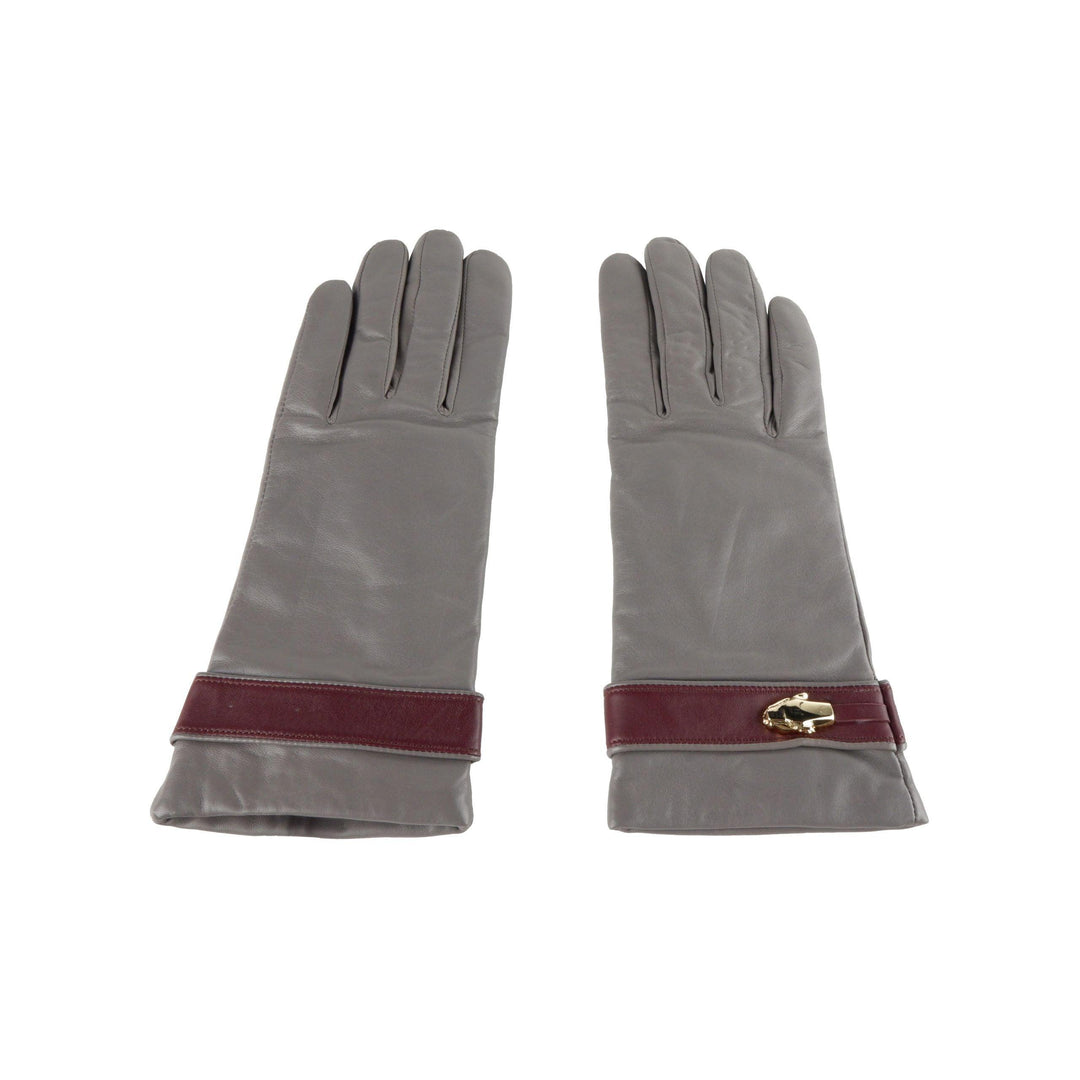 Cavalli Class Gray Leather Di Lambskin Glove - Ellie Belle