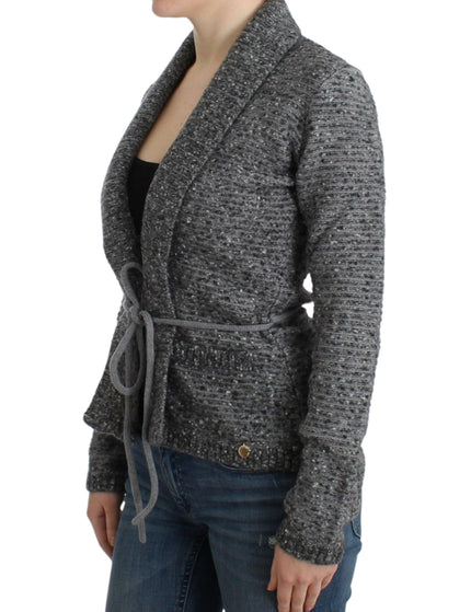 Cavalli Gray wool knitted cardigan - Ellie Belle