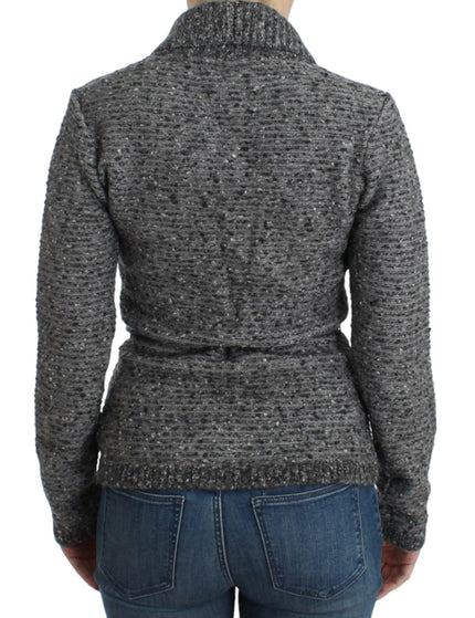 Cavalli Gray wool knitted cardigan - Ellie Belle