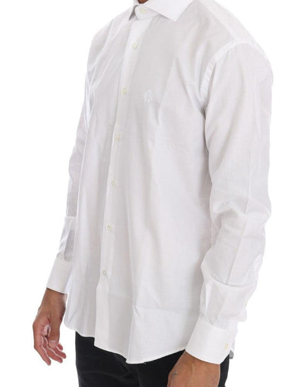 Cavalli Men's White Striped Slim Fit Shirt - Ellie Belle