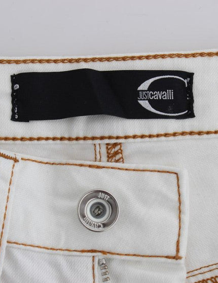Cavalli White Cotton Blend Slim Fit Jeans - Ellie Belle