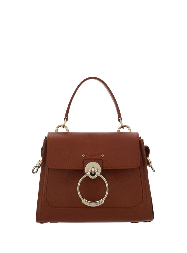 Chloé Calf Leather Tess Handbag Dark Nut - Ellie Belle