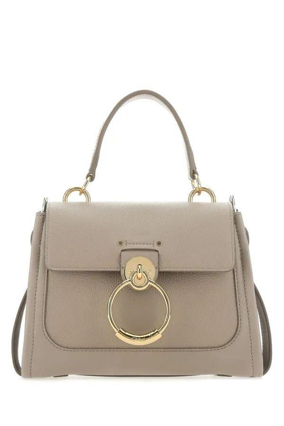 Chloé Calf Leather Tess Handbag Motty Gray - Ellie Belle