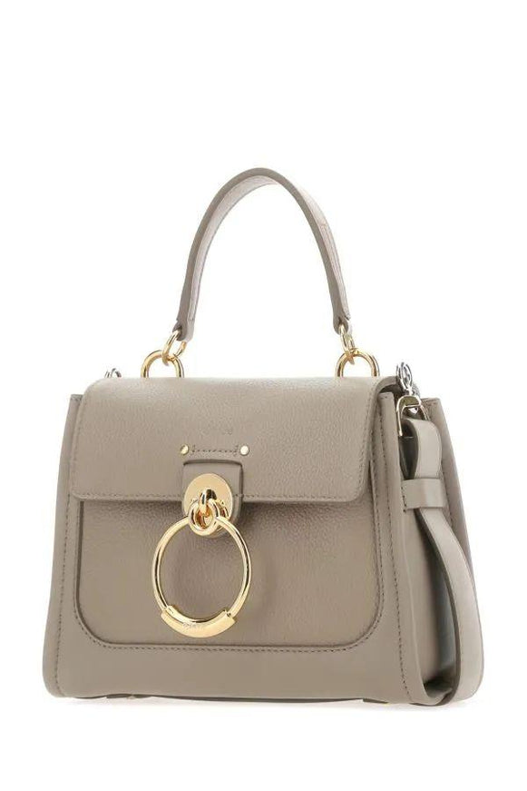 Chloé Calf Leather Tess Handbag Motty Gray - Ellie Belle