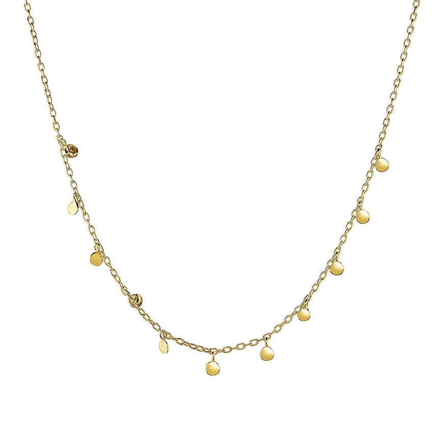 Choker Necklace with Hammered Beads in 14k Yellow Gold - Ellie Belle