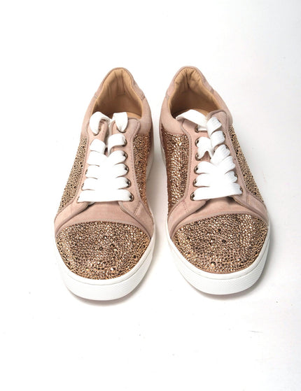 Christian Louboutin Antoinette Rose Gold Embellished Sneakers - Ellie Belle