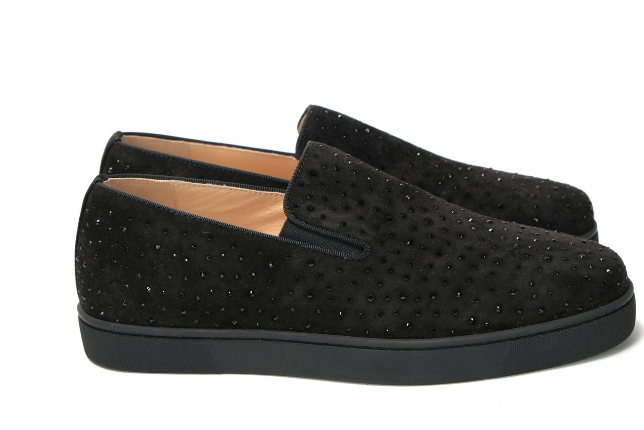 Christian Louboutin Black Boat Man Flat Veau Shoes - Ellie Belle