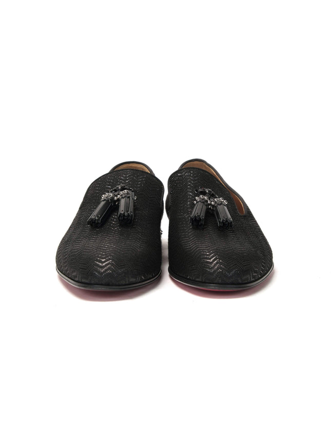 Christian Louboutin Black Marpyramidetassel Flat Shoes - Ellie Belle