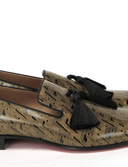 Christian Louboutin Black/Gold Officialito Flat Shoes - Ellie Belle