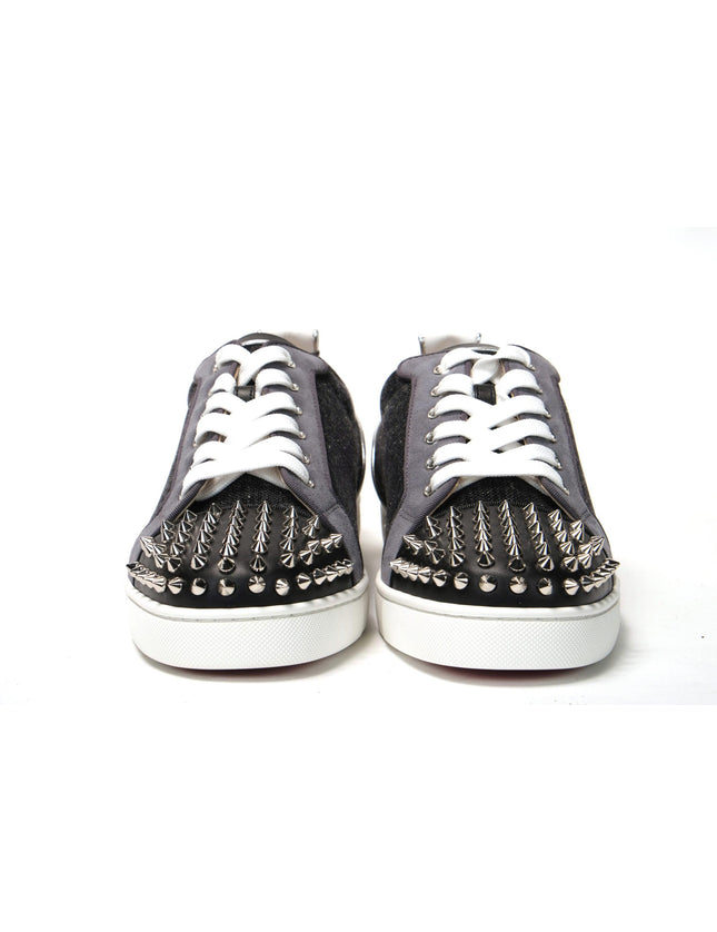 Christian Louboutin Black/Silver Version Louis Junior Spikes Shoes - Ellie Belle