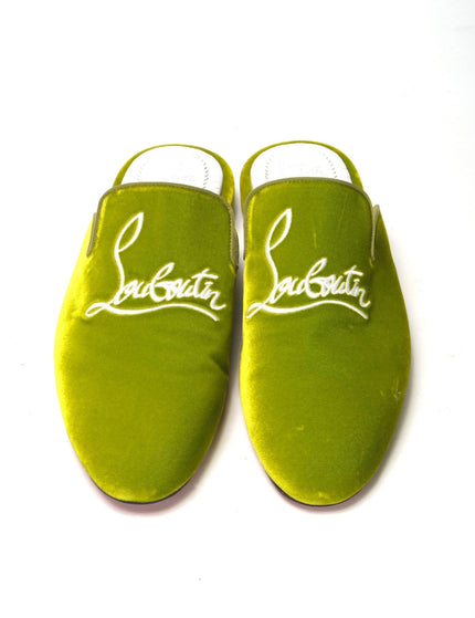 Christian Louboutin Bourgeon Lime Navy Coolito Flat Shoes - Ellie Belle