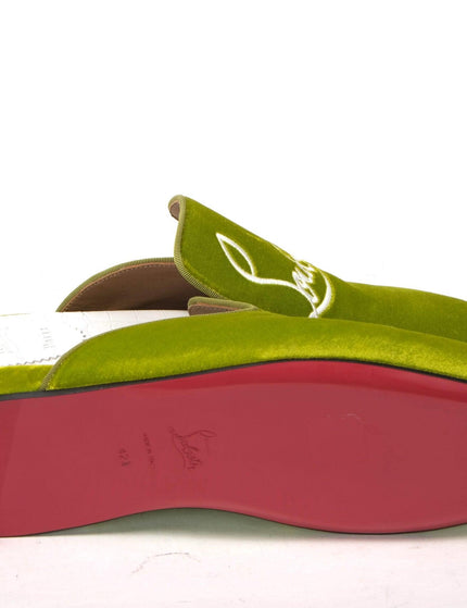 Christian Louboutin Bourgeon Lime Navy Coolito Flat Shoes - Ellie Belle