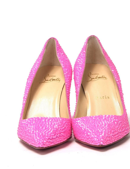 Christian Louboutin Hot Pink Embellished High Heels Pumps - Ellie Belle