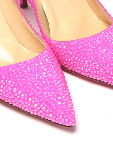 Christian Louboutin Hot Pink Embellished High Heels Pumps - Ellie Belle
