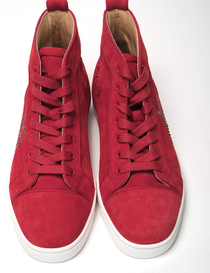 Christian Louboutin Loubi Red Version Navy Louis Strass Flat Shoes - Ellie Belle