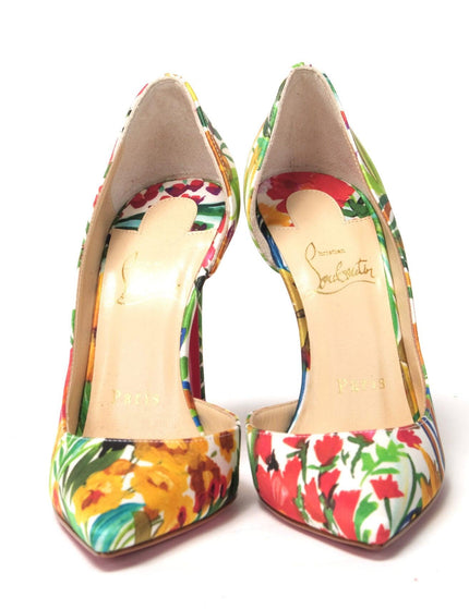 Christian Louboutin Multicolor Flower Printed High Heels Pumps Shoes - Ellie Belle