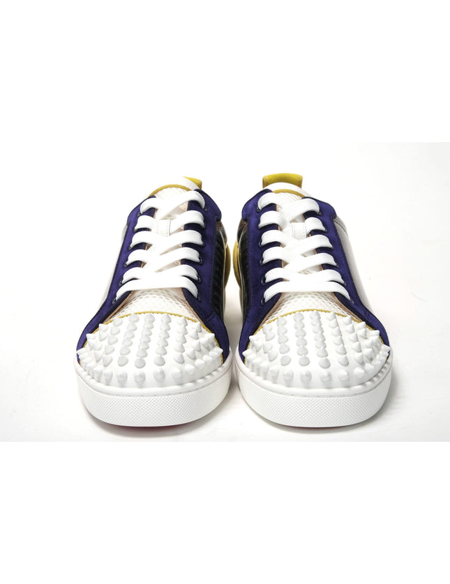 Christian Louboutin Multi/White Mat Version Louis Junior Spikes Shoes - Ellie Belle