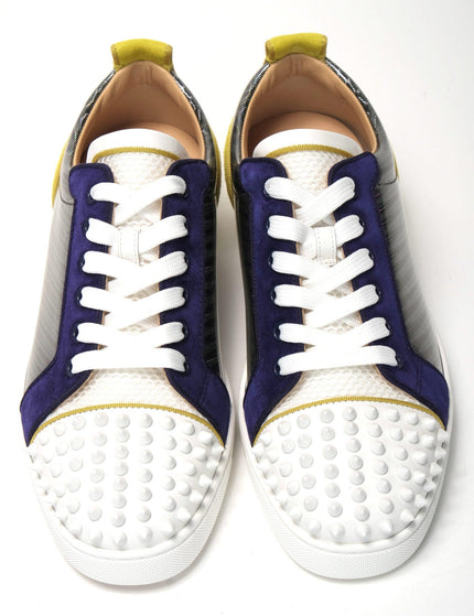 Christian Louboutin Multi/White Mat Version Louis Junior Spikes Shoes - Ellie Belle