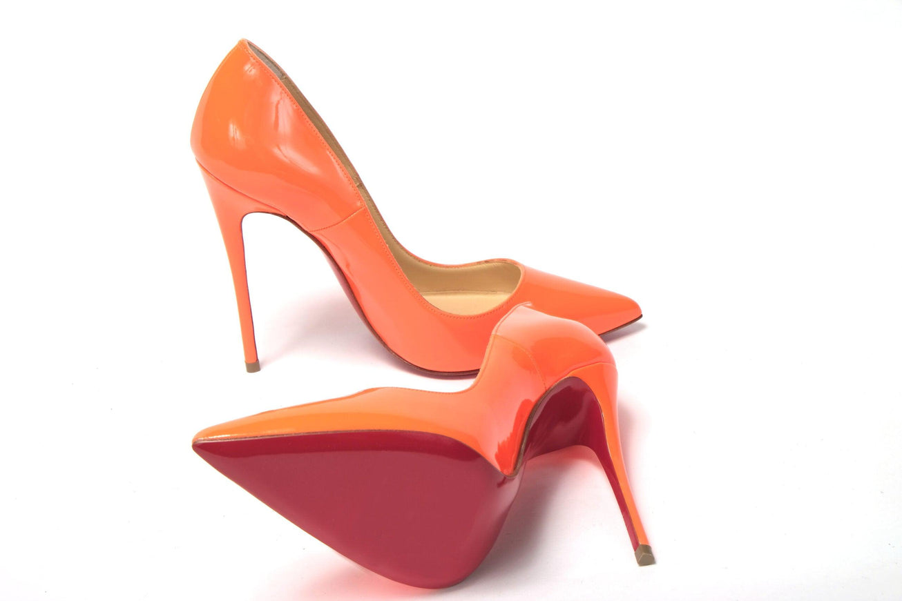 Christian Louboutin Neon Orange So Kate Patent High Heel - Ellie Belle