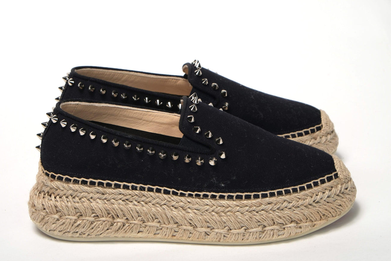 Christian Louboutin Obscur Black Platform Espadrille Espadrille Shoes - Ellie Belle