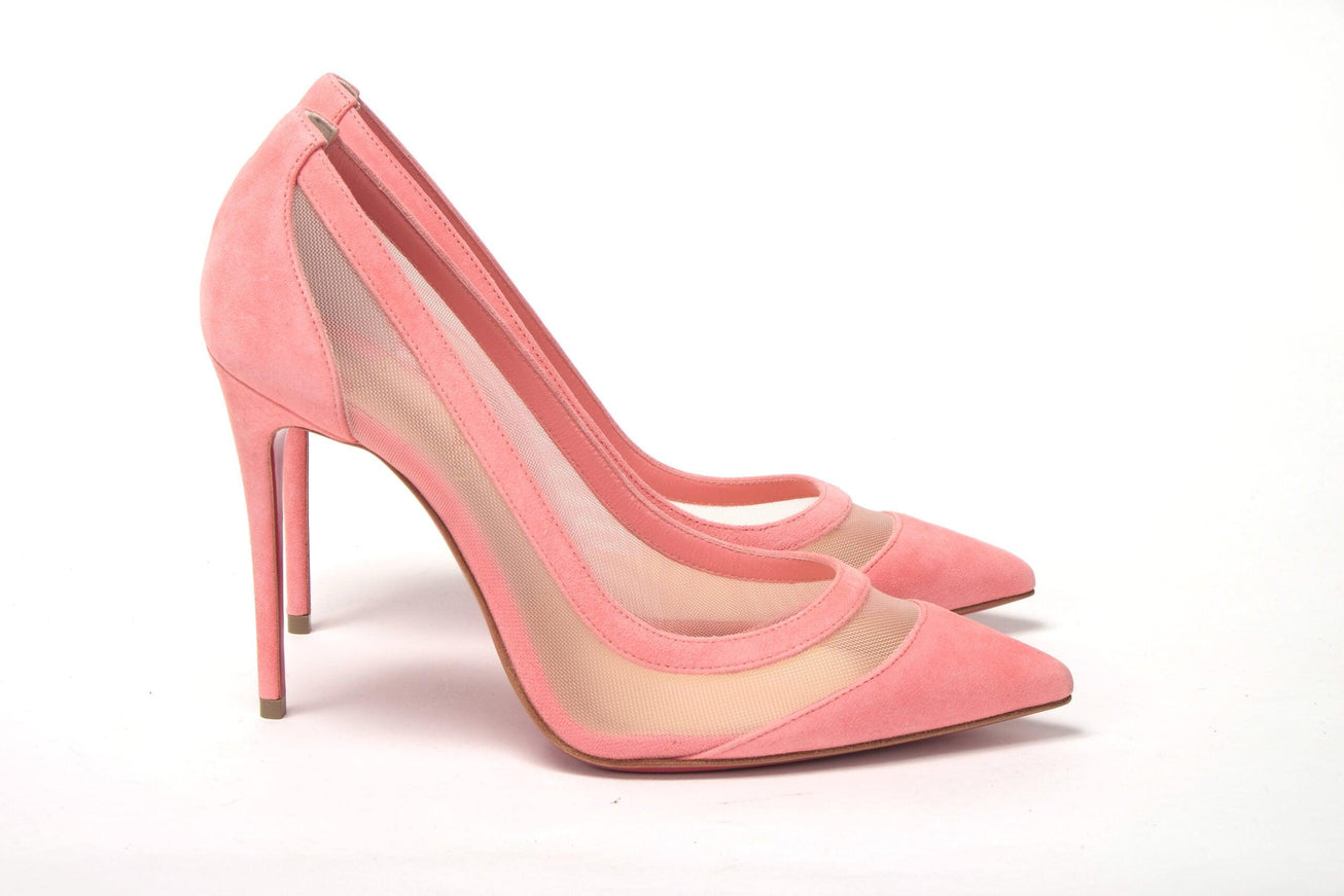 Christian Louboutin Pink Galativi Suede High Heels Pumps - Ellie Belle