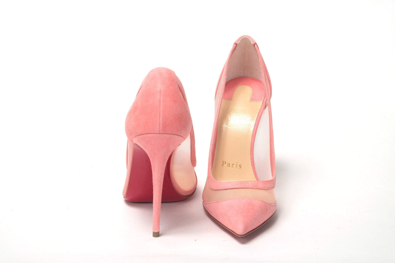 Christian Louboutin Pink Galativi Suede High Heels Pumps - Ellie Belle