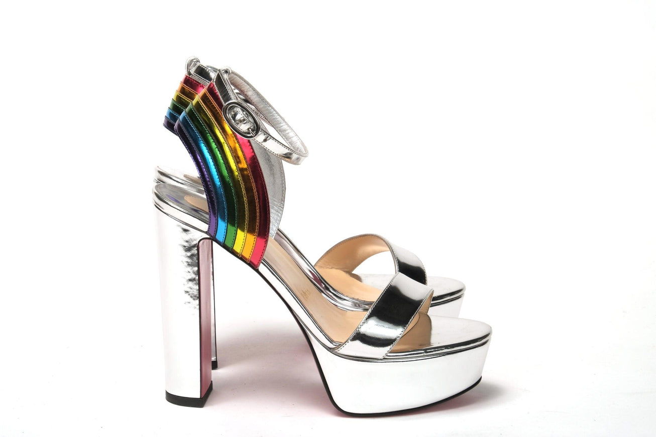 Christian Louboutin Silver/Multi Arendisc Alta Platform Heel - Ellie Belle