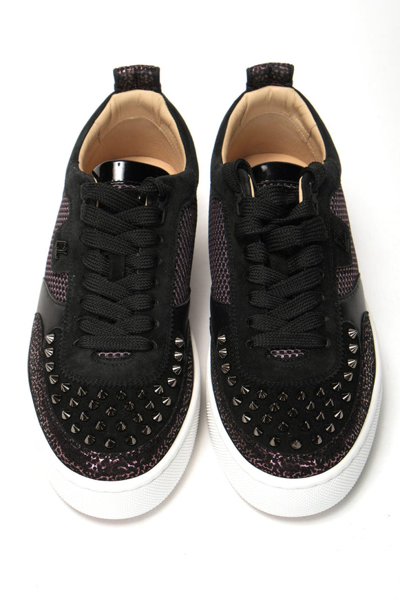 Christian Louboutin Version Black Happy Rui Spikes Flat Shoes - Ellie Belle