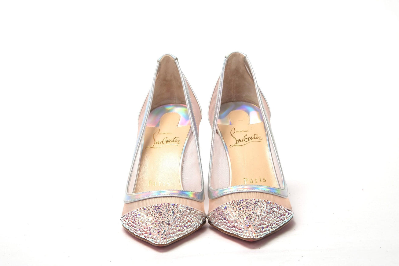 Christian Louboutin Version Rose Embellished High Heels Pumps - Ellie Belle