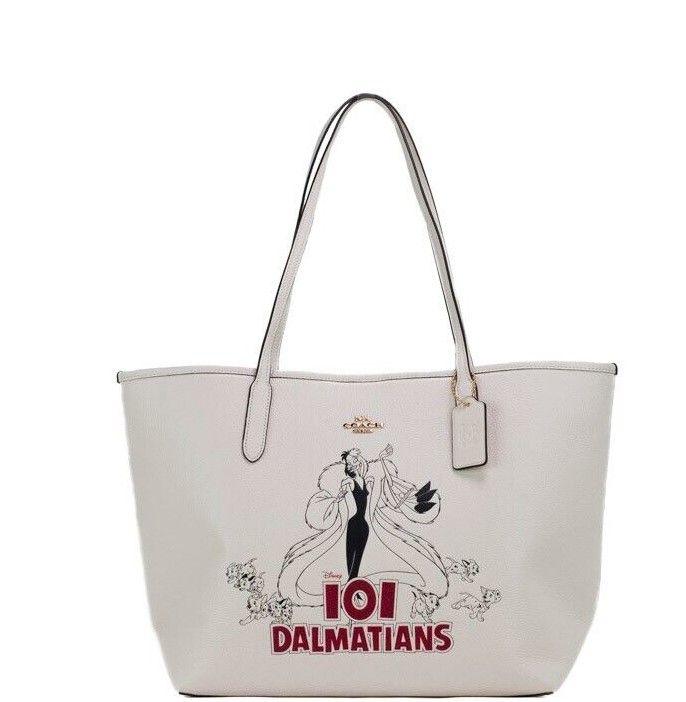 COACH Disney Cruella 101 Dalmations Motif Pebble Leather City Tote Bag - Ellie Belle