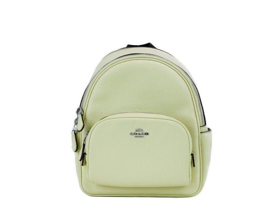 COACH Mini Court Pale Lime Pebbled Leather Shoulder Backpack Bag - Ellie Belle