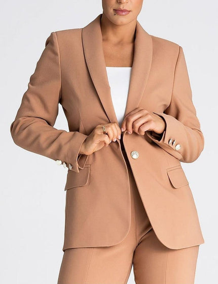 women's blazer in camel color