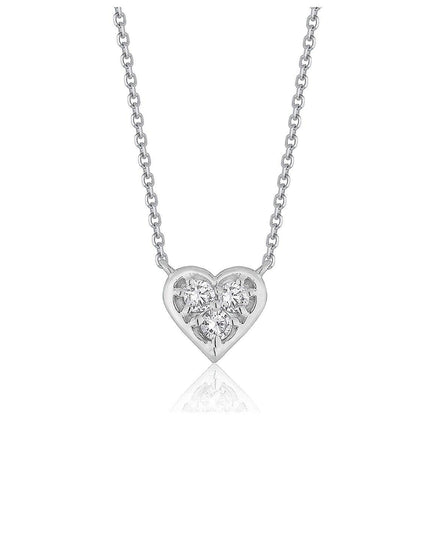 Diamond Heart Design Pendant in 14k White Gold - Ellie Belle