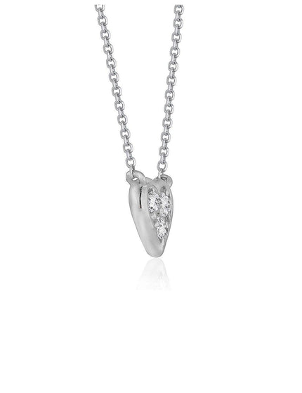 Diamond Heart Design Pendant in 14k White Gold - Ellie Belle