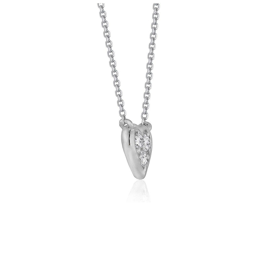 Diamond Heart Design Pendant in 14k White Gold - Ellie Belle