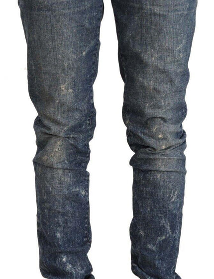 Diesel Blue Distressed Low Waist Cotton Denim Skinny Jeans - Ellie Belle