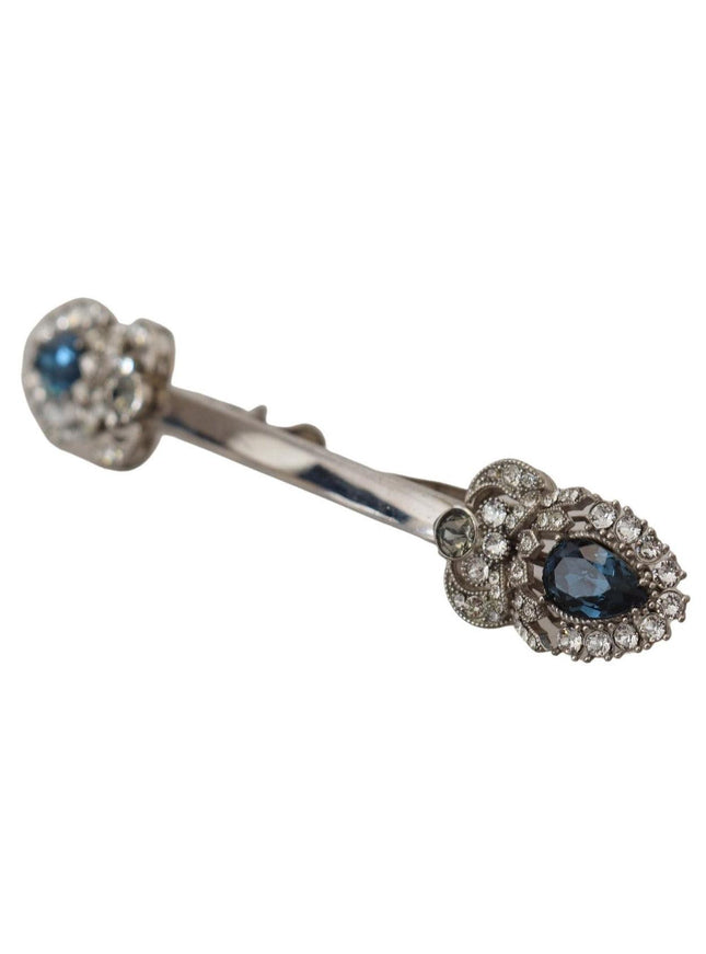 Dolce & Gabbana 925 Sterling Silver Crystals Pin Collar Brooch - Ellie Belle
