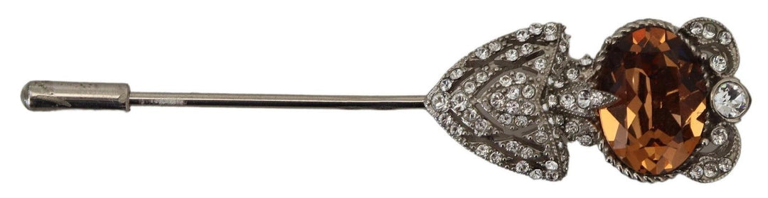 Dolce & Gabbana 925 Sterling Silver Large Crystals Pin Brooch - Ellie Belle
