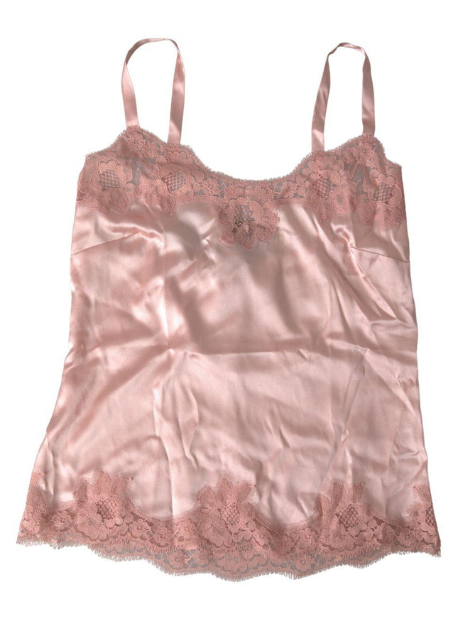 Dolce & Gabbana Antique Rose Lace Silk Camisole Top Underwear - Ellie Belle