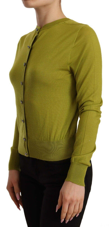 Dolce & Gabbana Apple Green Cashmere Buttons Cardigan Sweater - Ellie Belle