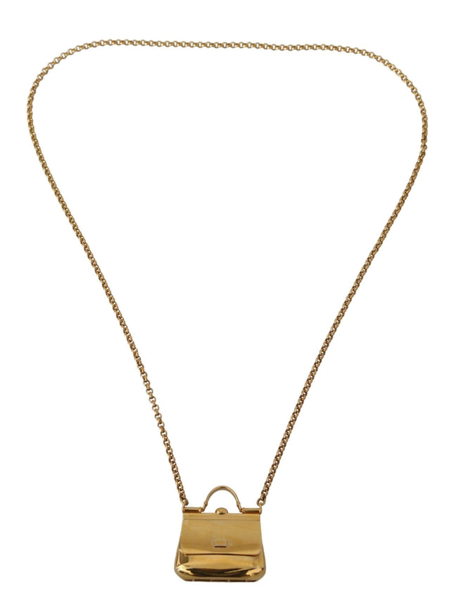 Dolce & Gabbana Bag Sicily Gold Brass Chain Micro Bag Pendant Necklace - Ellie Belle