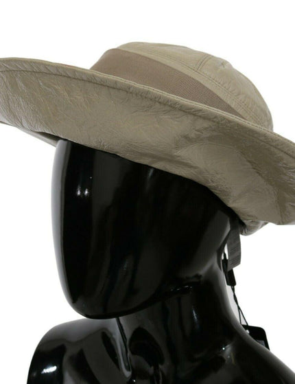 Dolce & Gabbana Beige 100% Lamb Leather Wide Brim Panama Hat - Ellie Belle