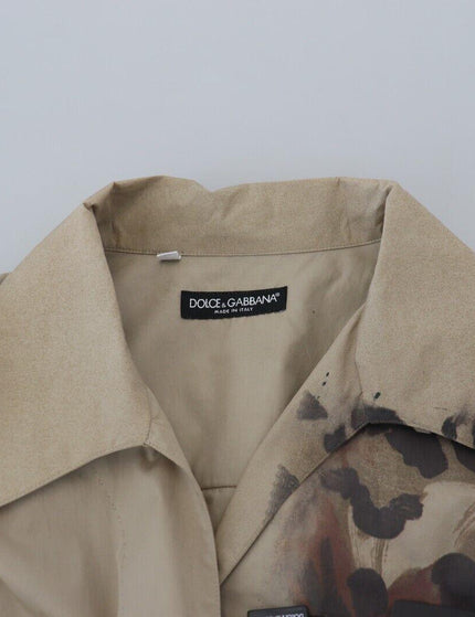 Dolce & Gabbana Beige Camouflage Cotton Long Sleeves Shirt - Ellie Belle
