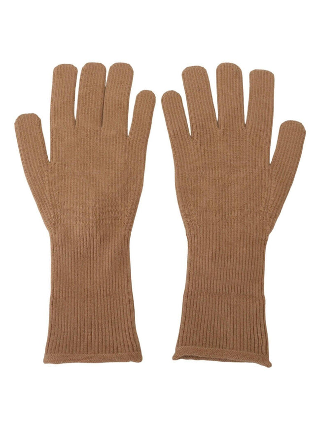 Dolce & Gabbana Beige Cashmere Knitted Hands Mitten Mens Gloves - Ellie Belle