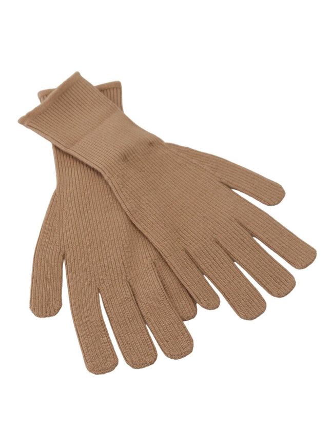 Dolce & Gabbana Beige Cashmere Knitted Hands Mitten Mens Gloves - Ellie Belle