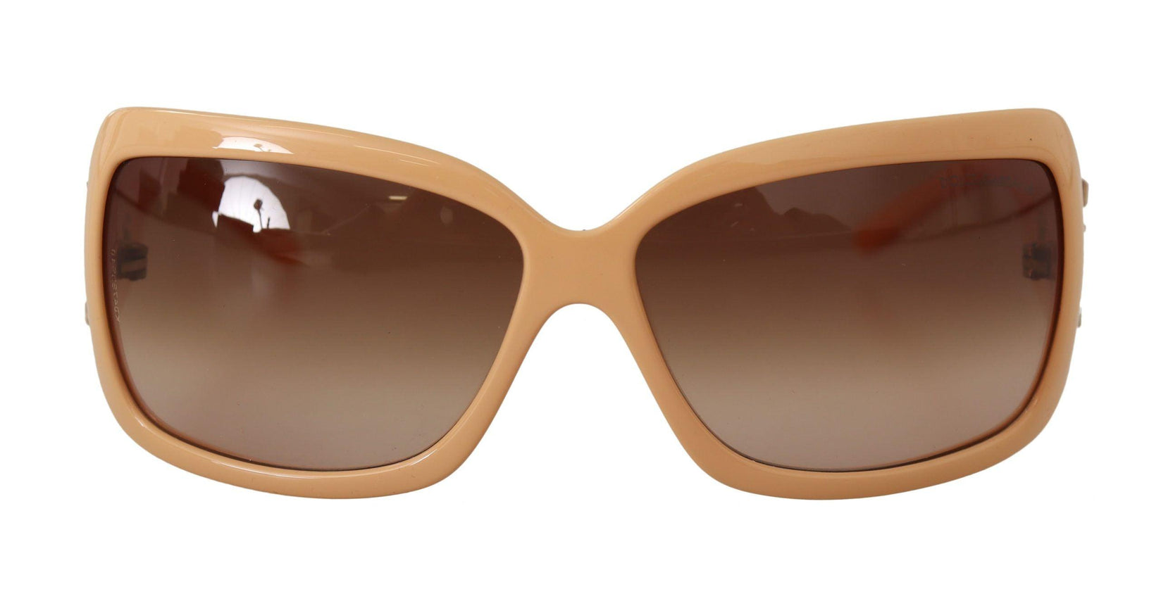 Dolce & Gabbana Beige Cat Eye PVC Frame Brown Lenses Shades Sunglasses - Ellie Belle