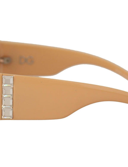 Dolce & Gabbana Beige Cat Eye PVC Frame Brown Lenses Shades Sunglasses - Ellie Belle