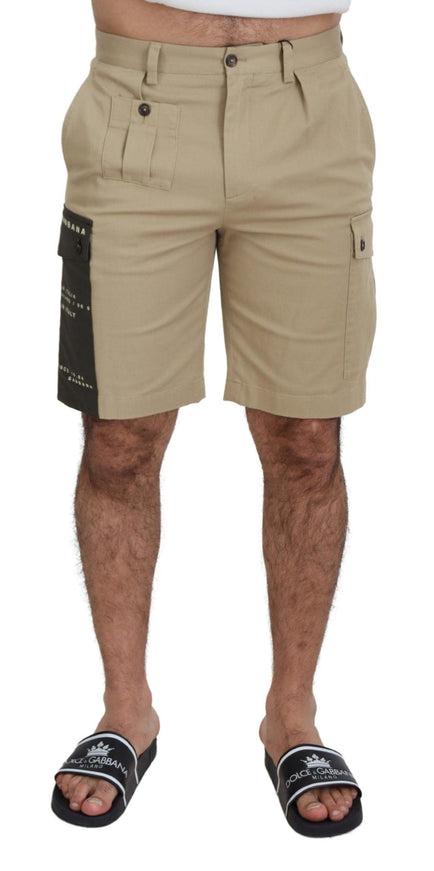 Dolce & Gabbana Beige Cotton Cargo Bermuda Shorts - Ellie Belle