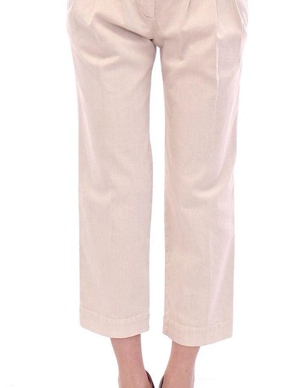 Dolce & Gabbana Beige Cotton Cropped Jeans Pants - Ellie Belle